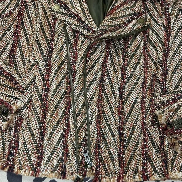 Bob Timberlake Jacquard Boho Moto Jacket (M) - Picture 3 of 12